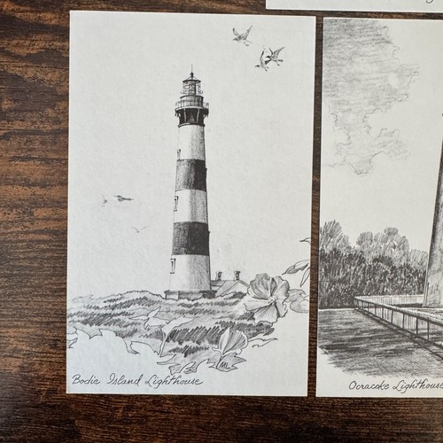 North Carolina Lighthouses & Life Saving Station Sketch by Charles Overly_4 Lot - Picture 2 of 15