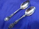 WALLACE & MANCHESTER SECRET SOCIETY STERLING SILVER SOUVENIR COFFEE SPOON PAIR