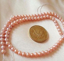 Natural 7-8mm Pink Freshwater Cultured Pearl Round Loose Beads 15'' Strand