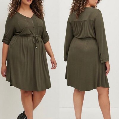 torrid olive green dress Torrid Olive Green Dress Size 1