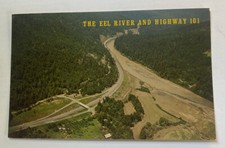 Vintage Postcard ~ Highway 101 Along Eel River Aerial View ~Ukiah California CA