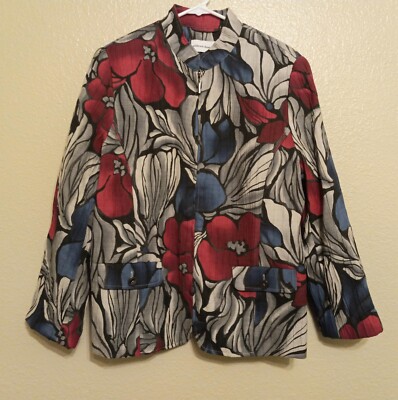 Veste Femme Alfred Dunner - Taille XL, Bleu Avec Pierre Orange - Style Boléro