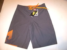 NEW Under Armour solid gray orange boys 25 10 swim swimsuit trunk board shorts