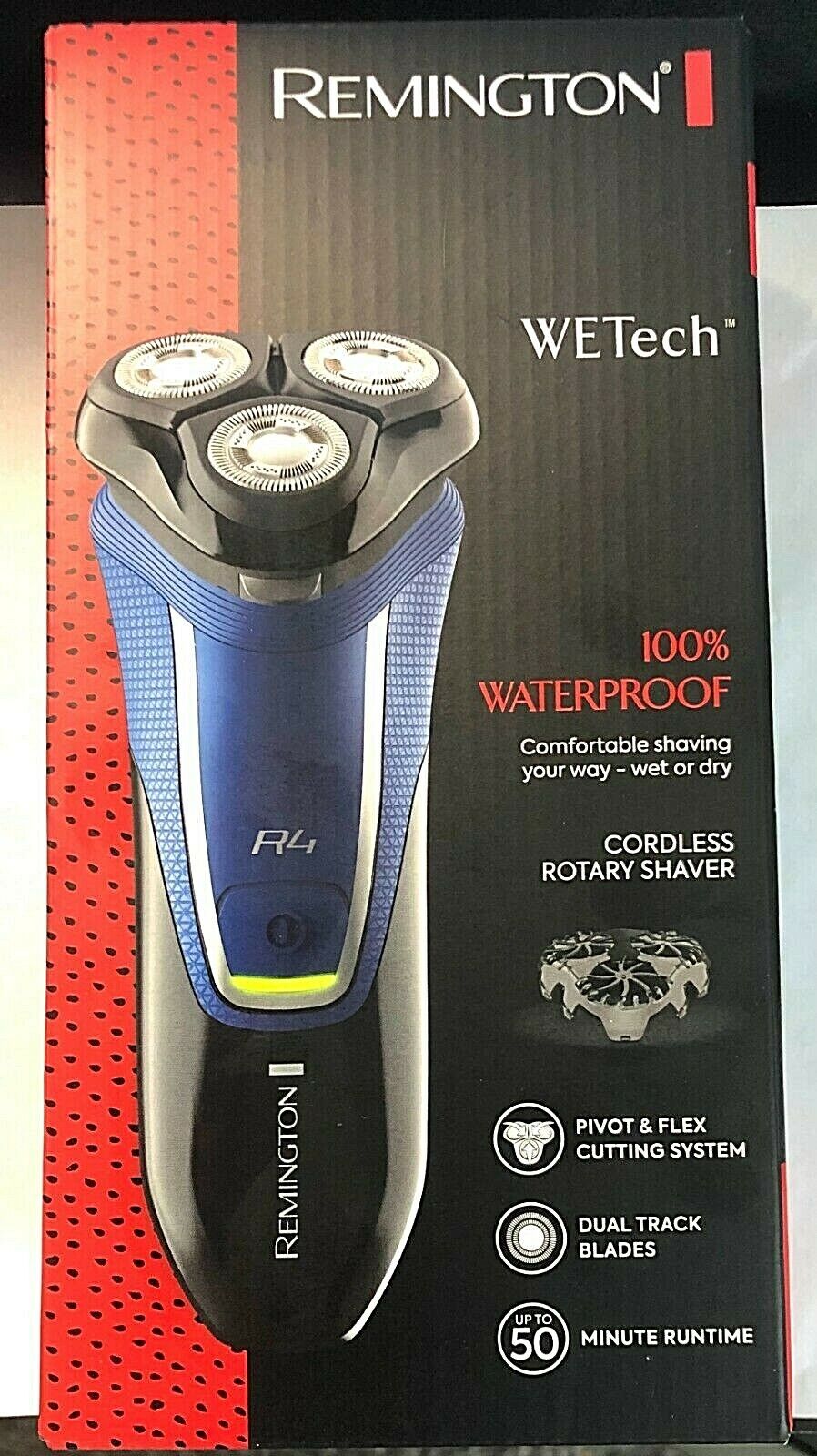Remington R4000 Cordless Rotary Men's Electric Shaver, WETech 100% Waterproof