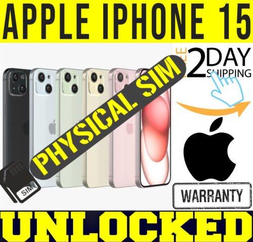 APPLE IPHONE 15 128GB 256GB FACTORY UNLOCKED ✅PHYSICAL SIM TRAY✅(A3089) ❖SEALED❖ - Picture 1 of 17