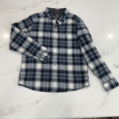 KÜHL Flannel Shirt Mens M Plaid Button Up Long Sleeve Outdoor Hiking Casual - Picture 3 of 8