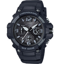 Casio MCW100H-1A3 Men's Chronograph Analog Black Resin Band Watch