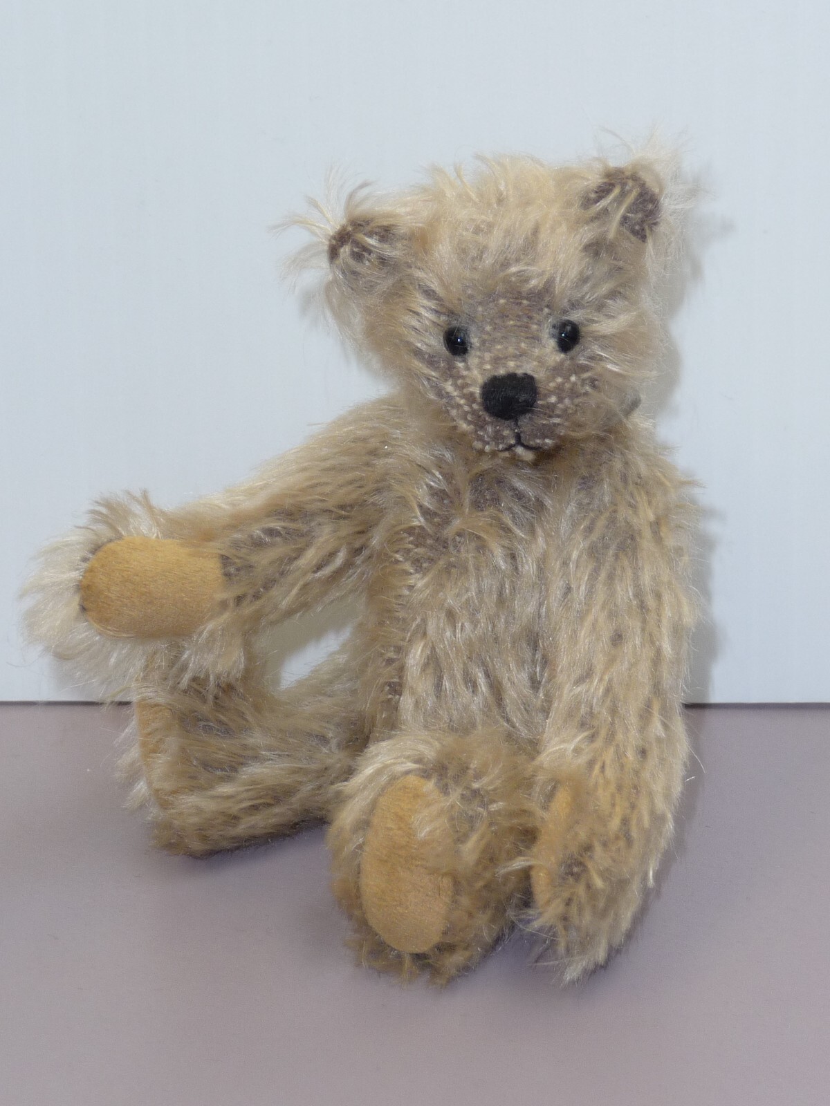 4 1/2" Mohair Artist Bear Beige Mohair Jointed Cute Face