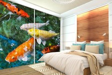 3D Yellow Goldfish ZHUA3813 Animal Photo Curtain Window Blockout Fabric Amy 2023
