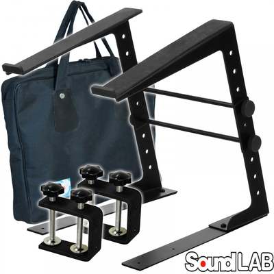 Soundlab höhen- & breitenverstellbare DJ Laptop Ständer Computer Tisch Klemmen + Tasche