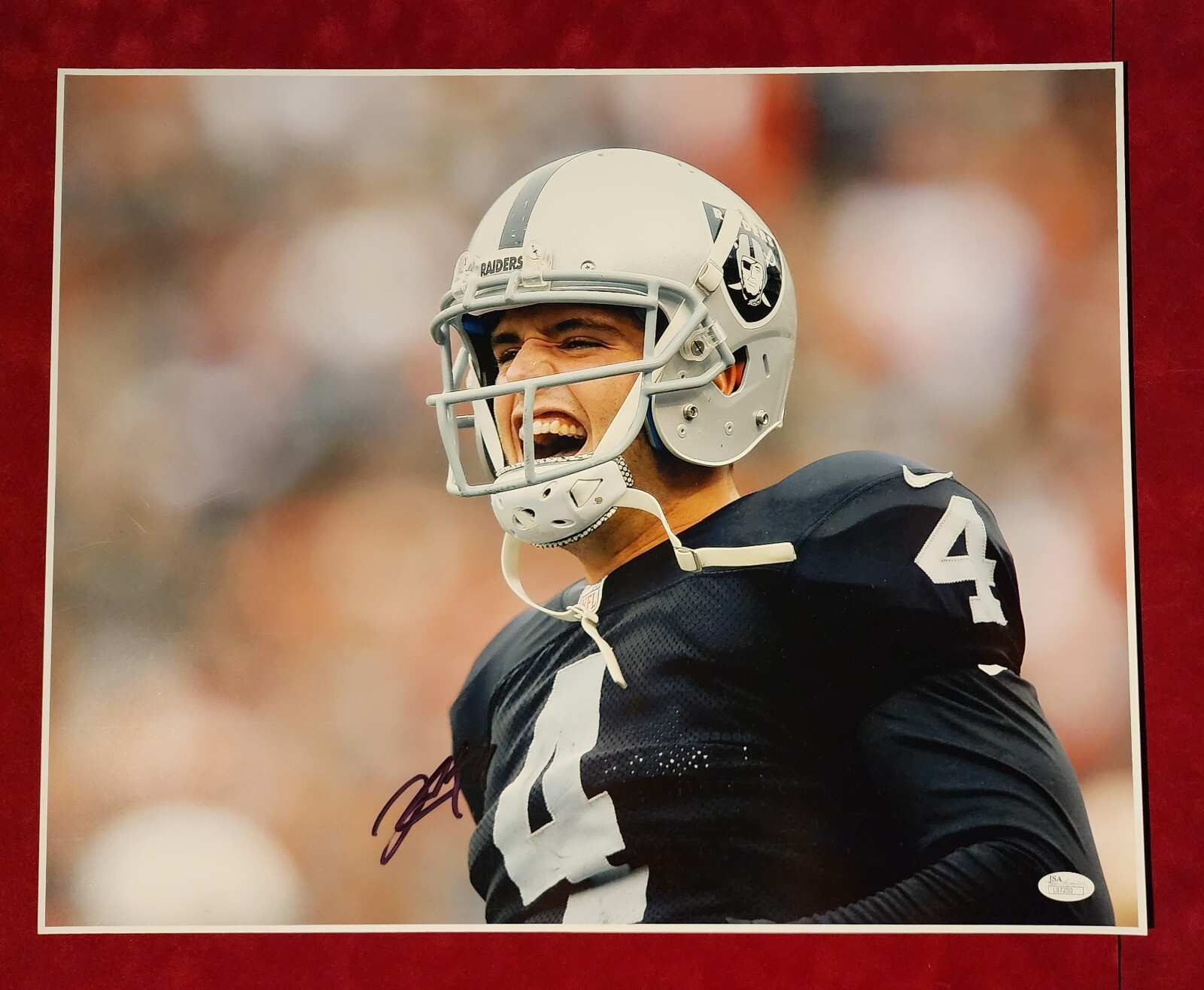 Derek Carr Autographed Signed Oakland Raiders 16x20 Photo w/JSA COA ( 1 ) 