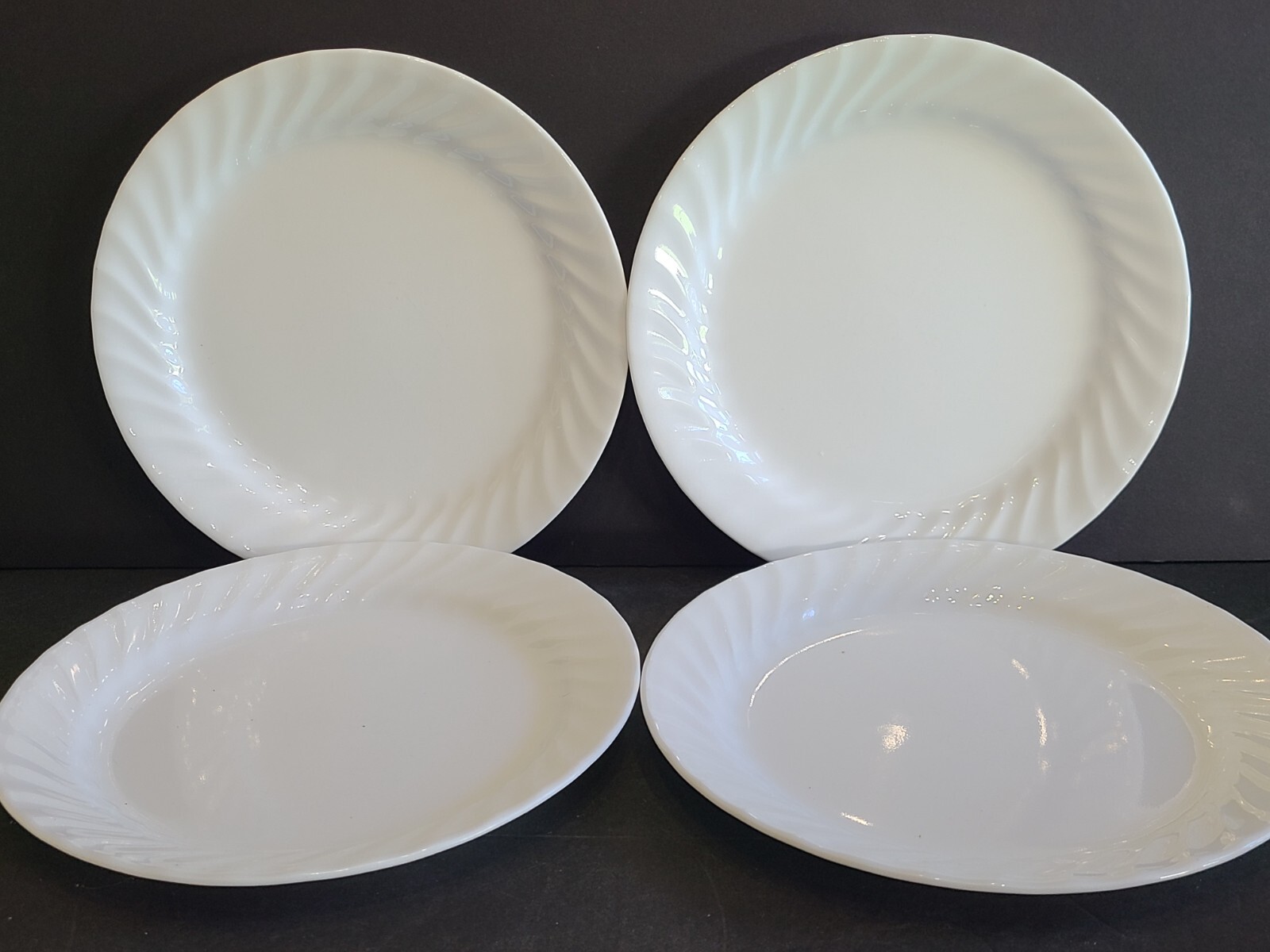 Corelle Set of 4 Enhancements Luncheon Plates 9" White Swirl eBay