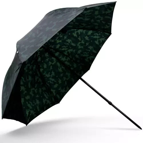 NGT 45"" CAMO CARP FISHING UMBRELLA WITH TILT GROUND SPIKE FISHING SHELTER BROLLY