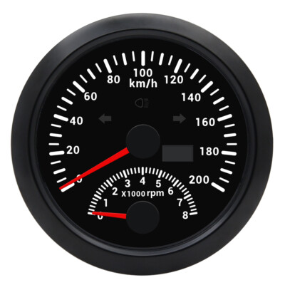 85mm 2in1 GPS Tachometer Geschwindigkeit Gauge 0-200km/h 0-8000RPM für Auto Boot