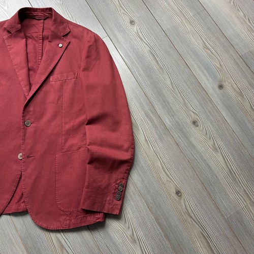 LBM 1911 Wine Red Linen + Cotton Blazer Jacket 50R - Picture 5 of 14