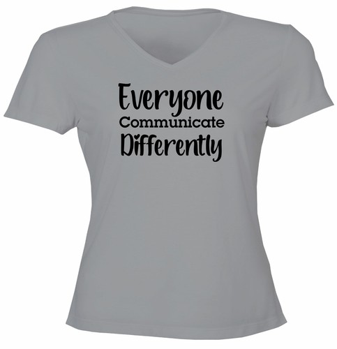 Junior Frauen Teenager T-Shirt Geschenk bedruckter Brief jeder kommuniziert anders - Bild 6 von 9