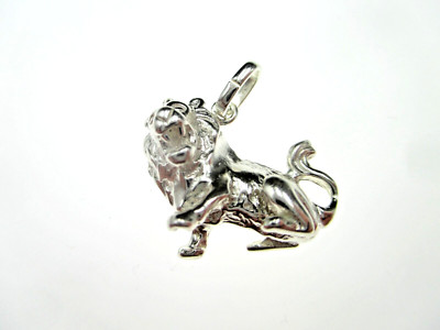 Löwe Lion Anhänger 925 Sterling Silber Tier Figur Silver Pendant Retro Simba Leo