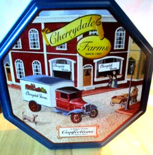 Vintage Tin Octagonal(8 Side) Cherrydale Farms Candy Tin 7 x 7 x 2.75