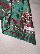 Jacques Rousseau Paris Vintage Floral Flowers Square Scarf 100 Acetate