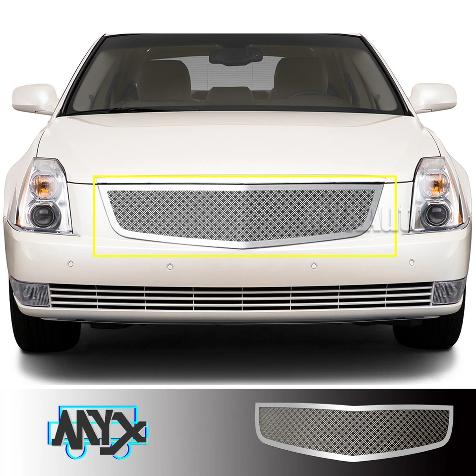 Fits 2006-2011 Cadillac DTS Dual Mesh Grille Stainless Steel Mian Upper Grill - Imagem 3 de 4
