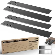 4PCS 16-in Countertop Mounted Support Brackets for Granite Heavy Duty L-Shelf