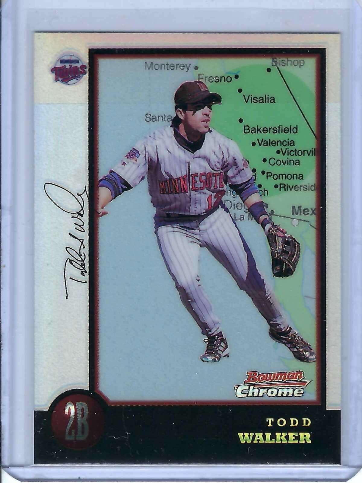 1998 BOWMAN CHROME INTERNATIONAL REFRACTOR TODD WALKER CARD # 54