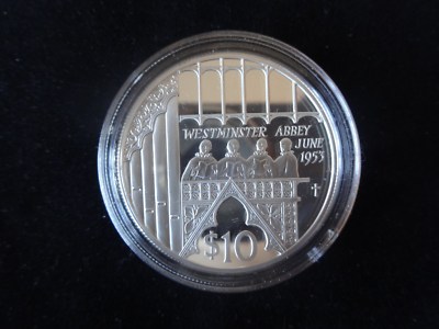 2002 SILBER PROOF FIJI 10 $ MÜNZE + COA QUEEN'S GOLDEN JUBILEE ROYAL MINT