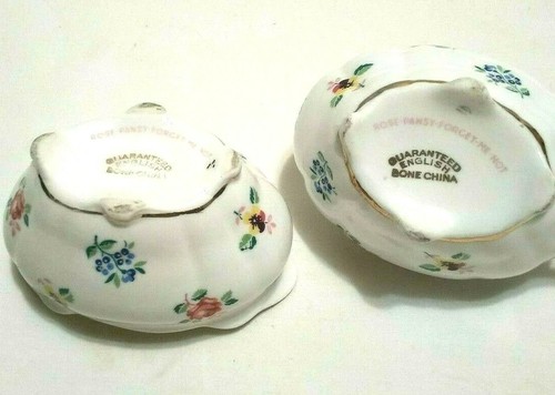 Vintage Royal Stafford Fine Bone China Mini Creamer and Sugar Forget Me Not - Picture 7 of 7