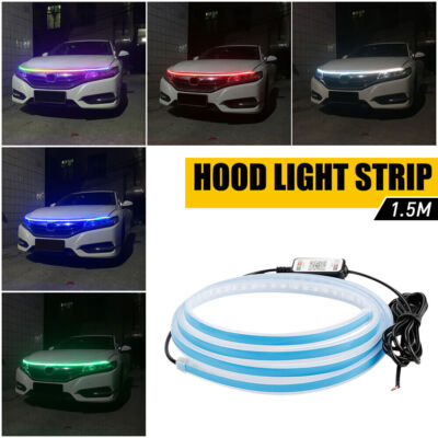 71" Flexible Car Hood LED Strip Light – Dynamic Scan Start-Up, Waterproof, 6000K Cold White