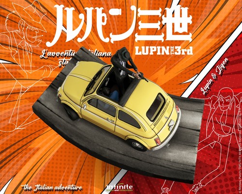 LUPIN III: LUPIN and JIGEN on FIAT 500 1/18 STATUE 14 cm INFINITE STATUE - Imagen 15 de 19