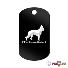 I Love My German Shepherd Engraved Keychain GI Tag dog  Many Colors