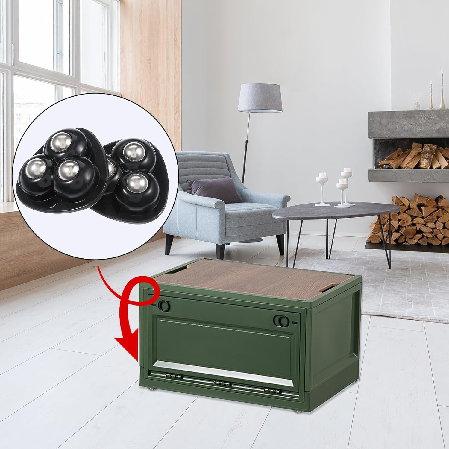 8Pcs Self Adhesive Mini Caster Wheels 360° Swivel Universal Wheel Sticky Pulley