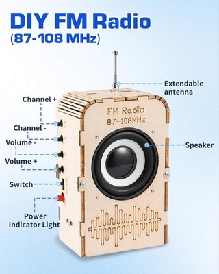 DIY FM Radio Kit for Kids 6-14 Electronics Science&Circuit Project Learning Gift