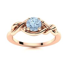 925 Sterling Silver Aquamarine Stone Prong Wife Solitaire Statement Ring