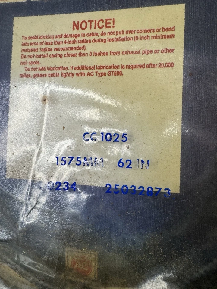 25032873 NOS AC Delco 1980 1981 Chevrolet Corvette Speedometer Cable W/O Cruise  - Image 2 of 4