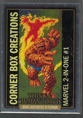 2024 Skybox Marvel Masterpieces '92 Platinum Corner Box Thing Human Torch #CB-15