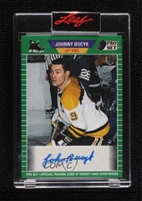 2020-21 Leaf Pro Set Memories 1989 Design Green 4/7 Johnny Bucyk Auto HOF 0c3