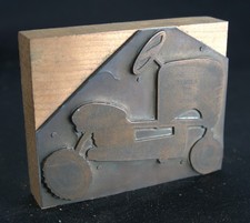 Antique Copper Print Block BMC Pedal Tractor American Type Founders Co. (PB113)