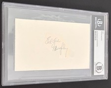 Eddie Murphy (d.91) signed cut autograph BAS baseball player auto 1942 debut