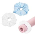 Yoga Mat Scrunchy, Yoga Mat Strap Band 2 Pcs & Cotton & White & Light Blue