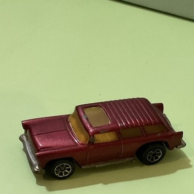 Vintage 1969 Hot Wheel 55 Red Flake Metal Chevy Nomad Mattel Inc Malaysia 