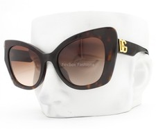 Dolce Gabbana Sunglasses Shiny Brown Havana Gold Logo DG 4405F 502/13 with Case