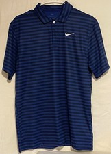 Nike Dri-FIT Blue Striped Golf Polo Shirt