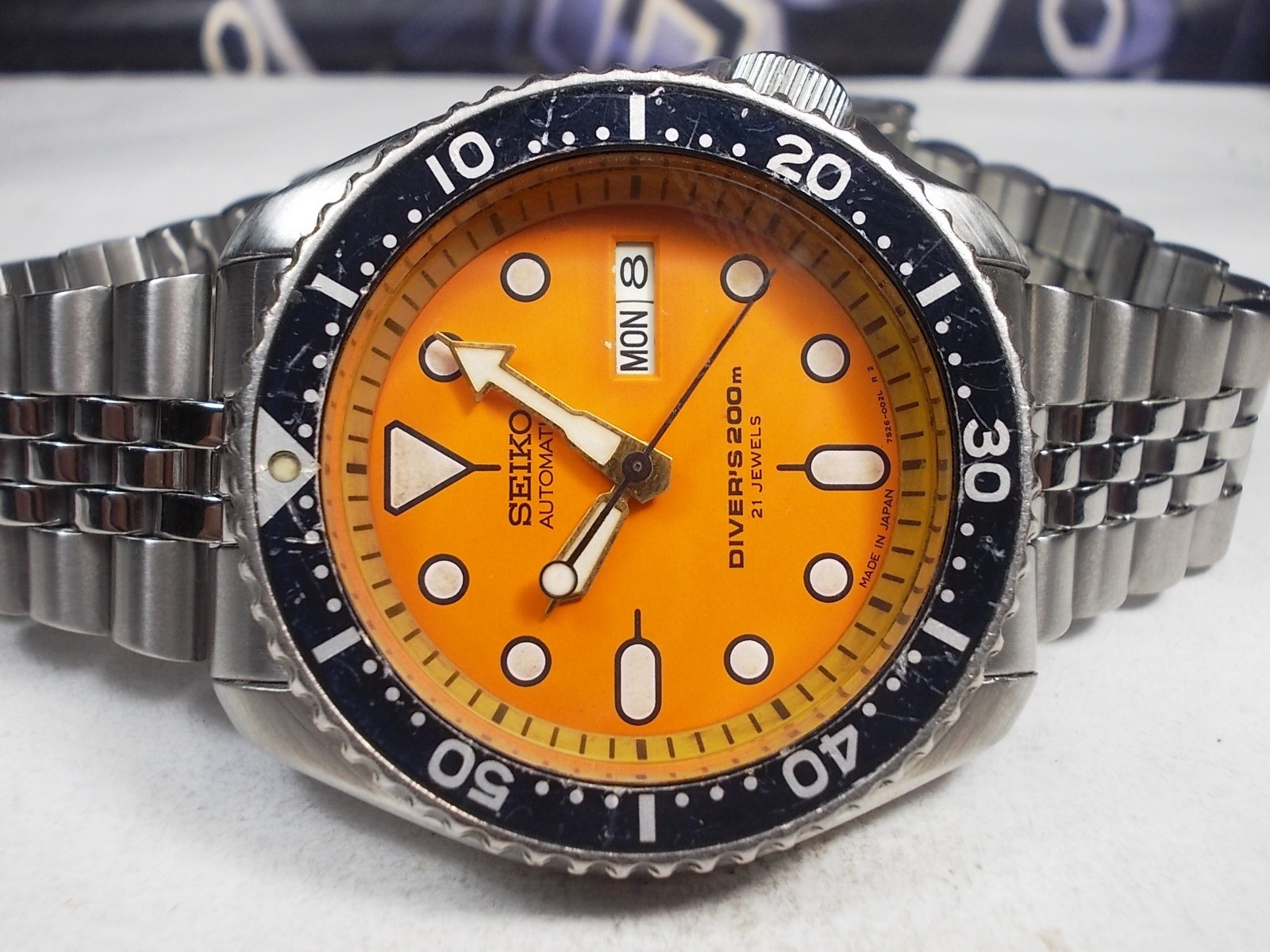 RARE SEIKO SCUBA DIVERS SKX011J 'JAPAN' MENS WATCH 7S26-0020, ORANGE (SN 300225)