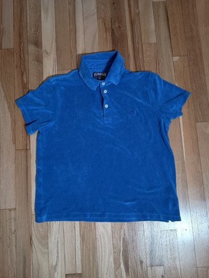 Vilebrequin Polo Shirt Mens Medium Blue Terry Cloth Embroidered Turtle Logo