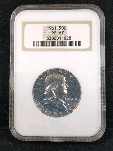 1961 50C Franklin Silver Half Dollar NGC PF 67 Gen 5 Fatty Holder #7228