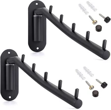 Sumnacon 2 Pcs Stainless Steel Clothes Hanger Rack-Wall Mount Garment Black 