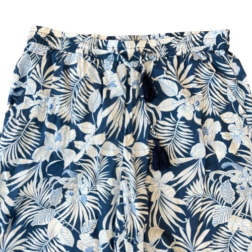 Tommy Bahama Damenhose Large blau weiß tropisches Palmenmuster weites Bein - Bild 3 von 9