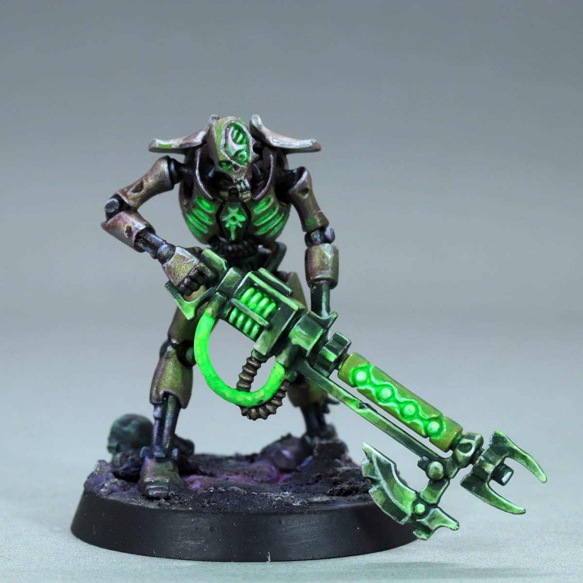 Painted Necron Warrior Miniature Indomitus Warhammer 40k Xenos