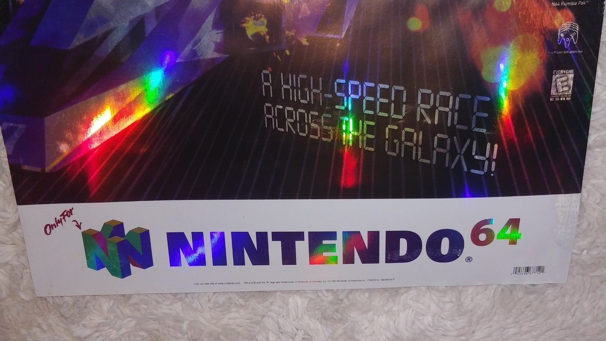 F-Zero X 1998 ~ Nintendo 64 Store Display Promotional Poster N64